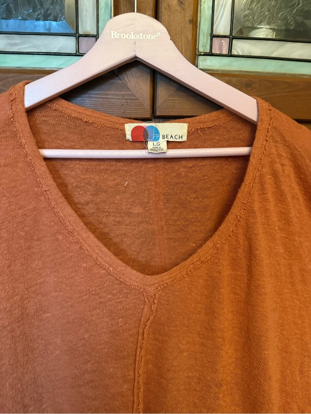 FP Beach One Body terra-cotta, oversize relaxed, fit Raw Seam Tee